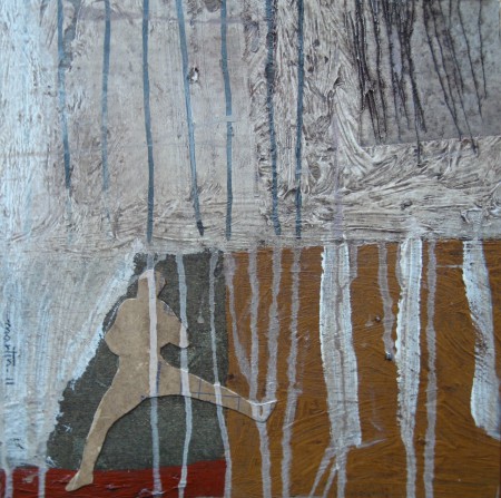 "sans titre". 2011. Tech mixte sur bois. 25/25 cm